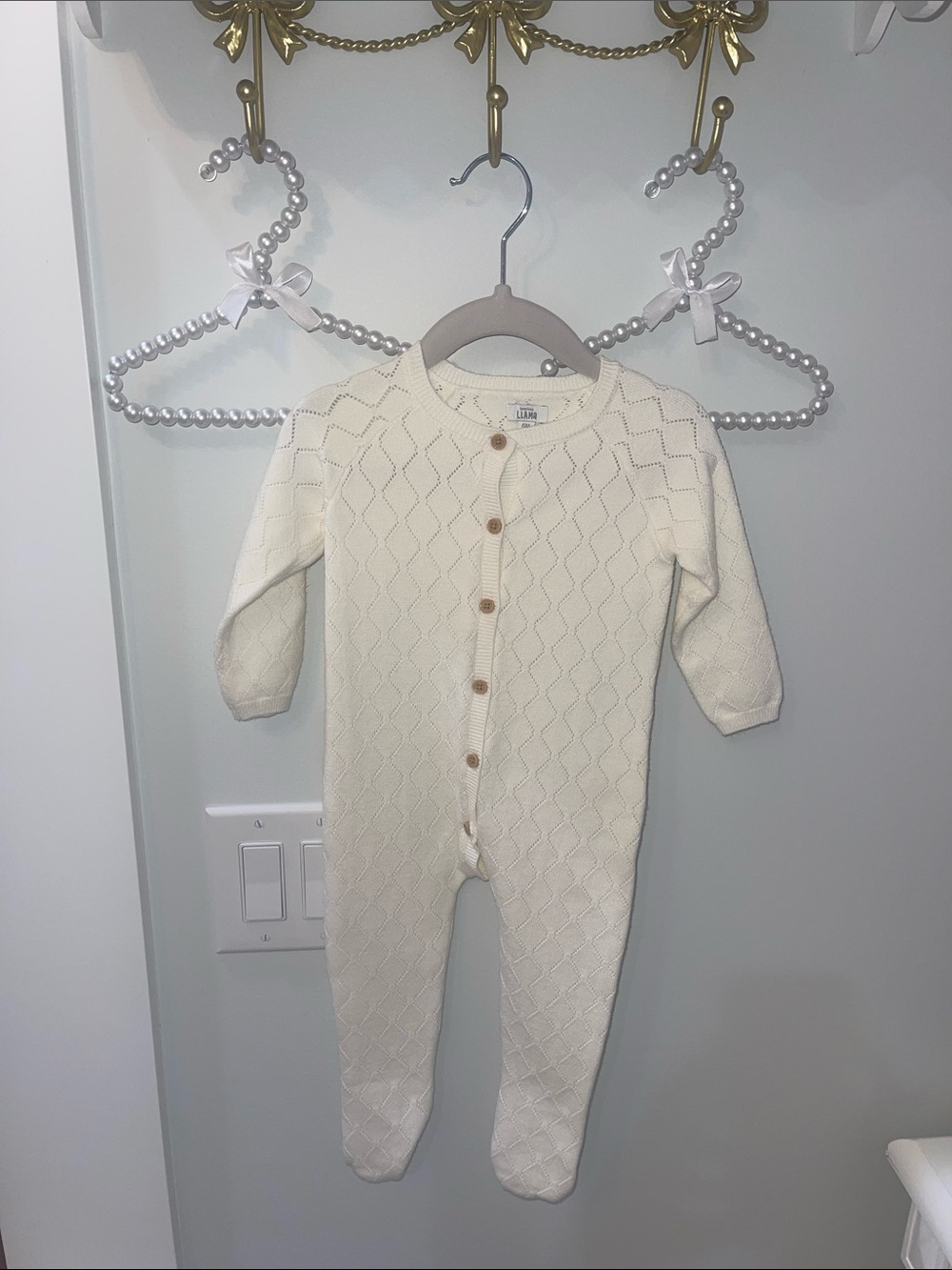 Unbranded Cream Knit Baby One-Piece Romper